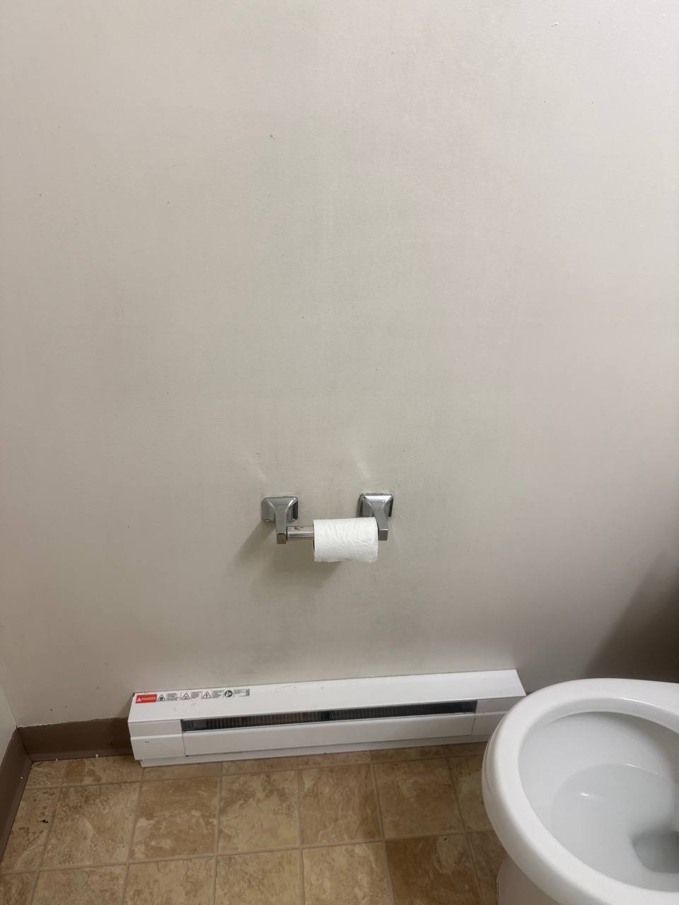 Bathroom wall and floor after cleaning